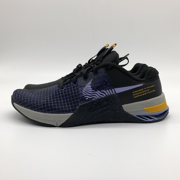 Nike Metcon 8 Black Navy Blue Gray Purple Yellow Women's DO9327-002 - Picture 3 of 5
